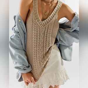 Free People We The Free Give Me A Min Cable Knit Tank size XL NWT
